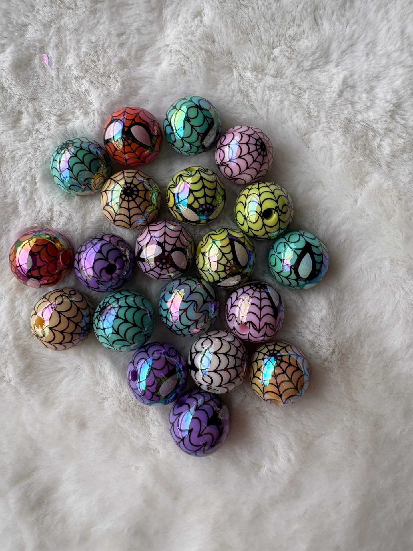 Sp1d3y Pastel 16mm Acrylic Round Beads (5pcs)