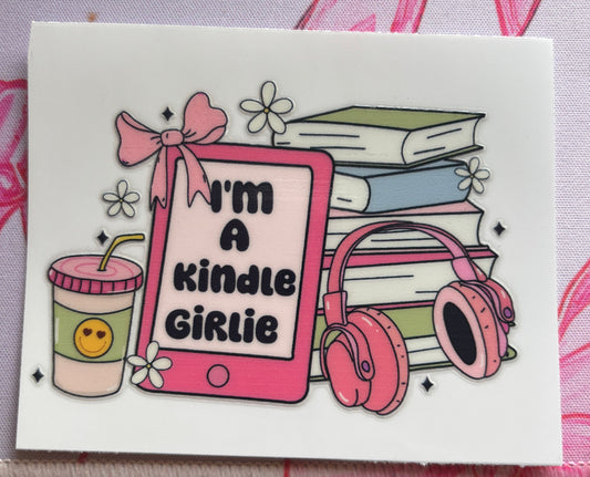 "Kindle Girly" UV DTF MEDIUM Decal (Ready To Ship)