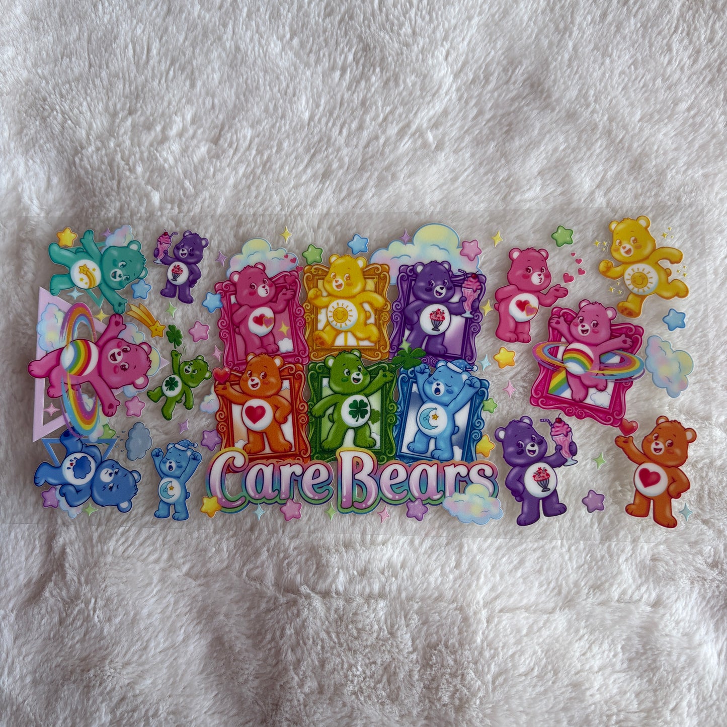 16oz UV DTF Wrap | Ready To Ship | Care Bear Bright