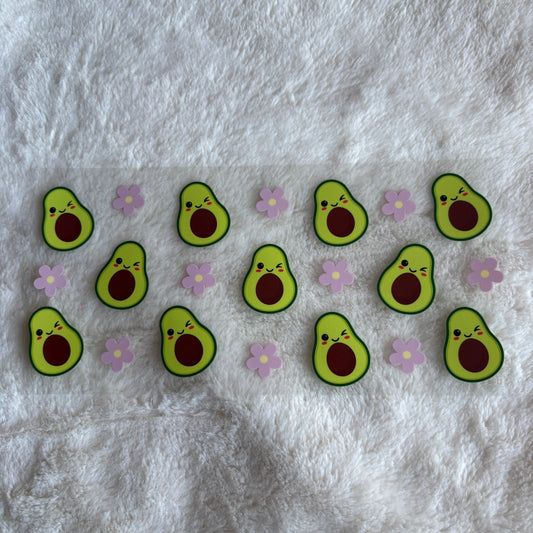 16oz UV DTF Wrap (Double Sided) | Ready To Ship | Cutesy Avocado