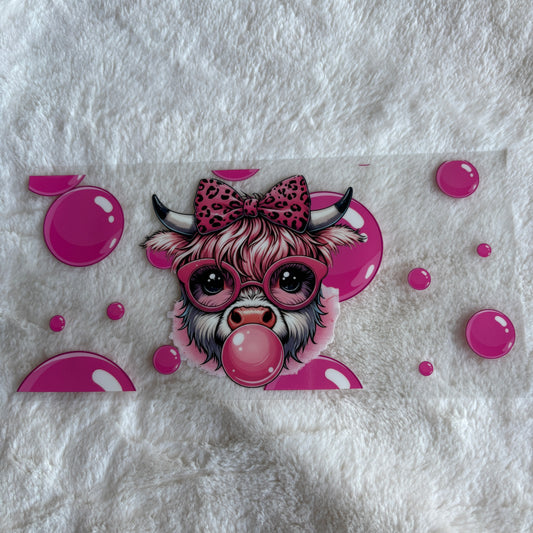 16oz UV DTF Wrap (Double Sided) | Ready To Ship | Bubblegum Highland