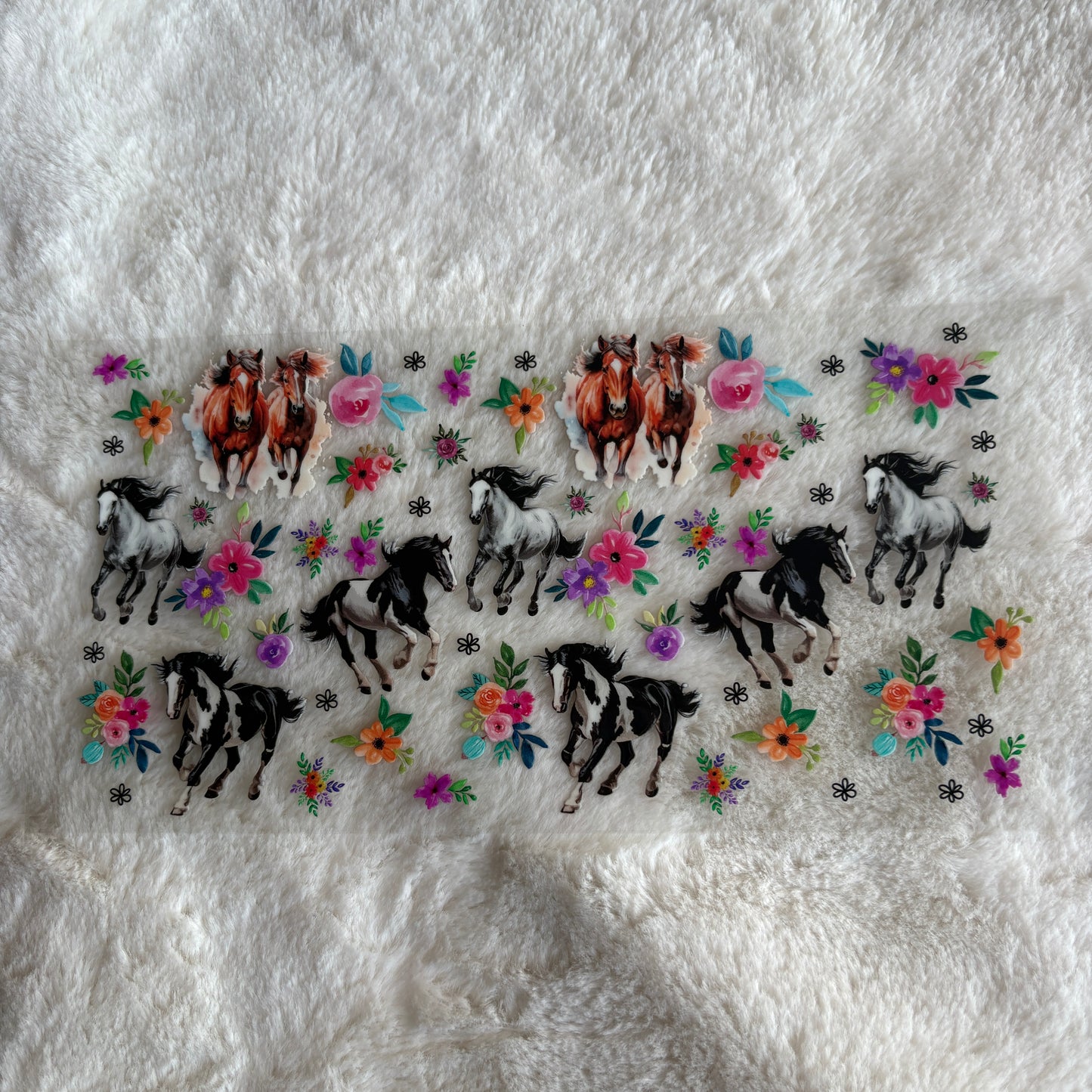 16oz UV DTF Wrap (Double Sided) | Ready To Ship | Horses Pattern