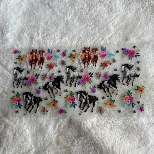 16oz UV DTF Wrap (Double Sided) | Ready To Ship | Horses Pattern