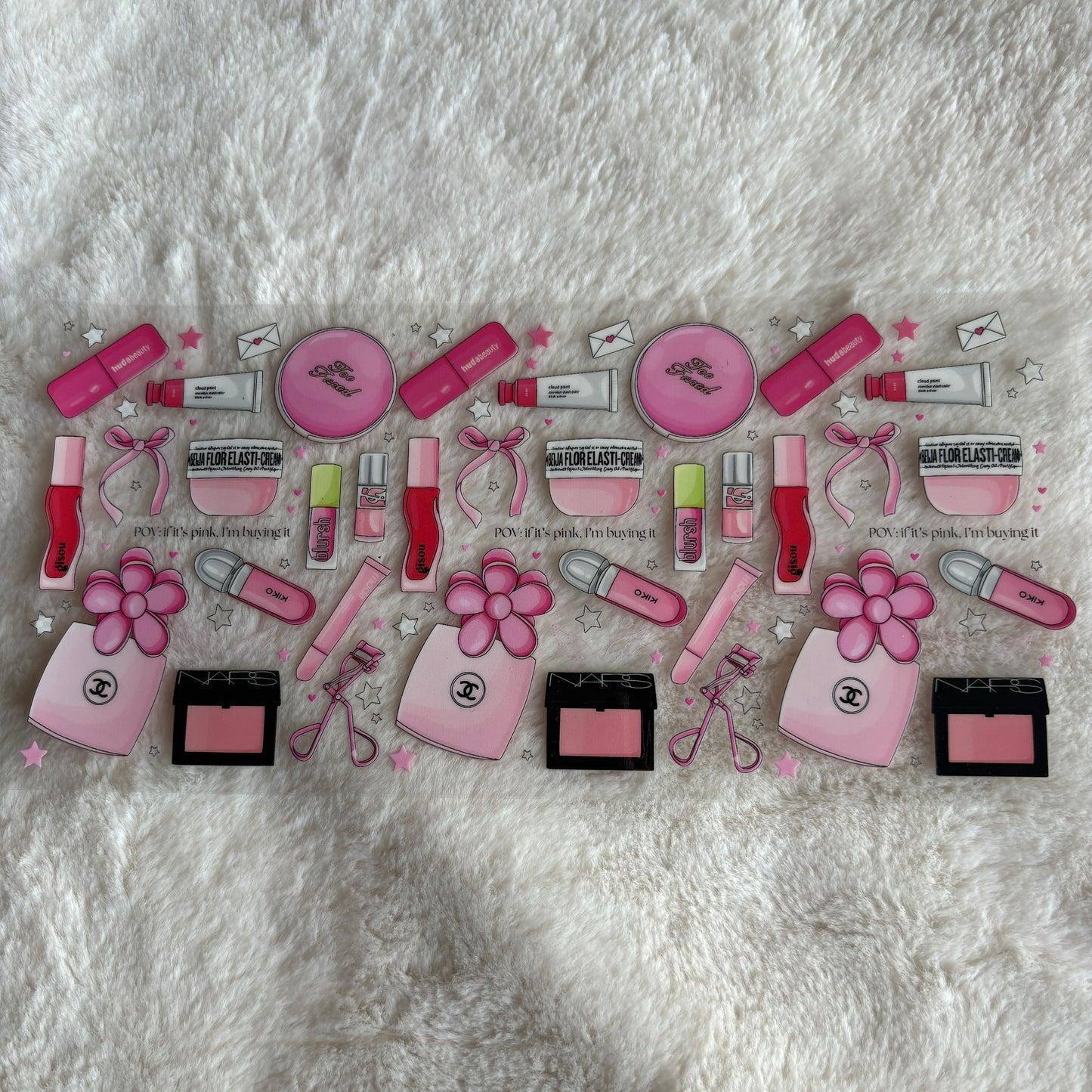 16oz UV DTF Wrap (Double Sided) | Ready To Ship | Makeup Cutesy