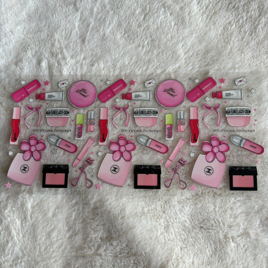 16oz UV DTF Wrap (Double Sided) | Ready To Ship | Makeup Cutesy