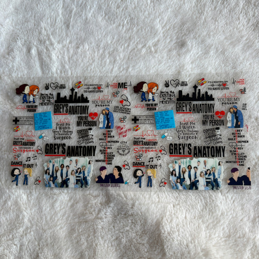 16oz UV DTF Wrap (Double Sided) | Ready To Ship | Greys TV