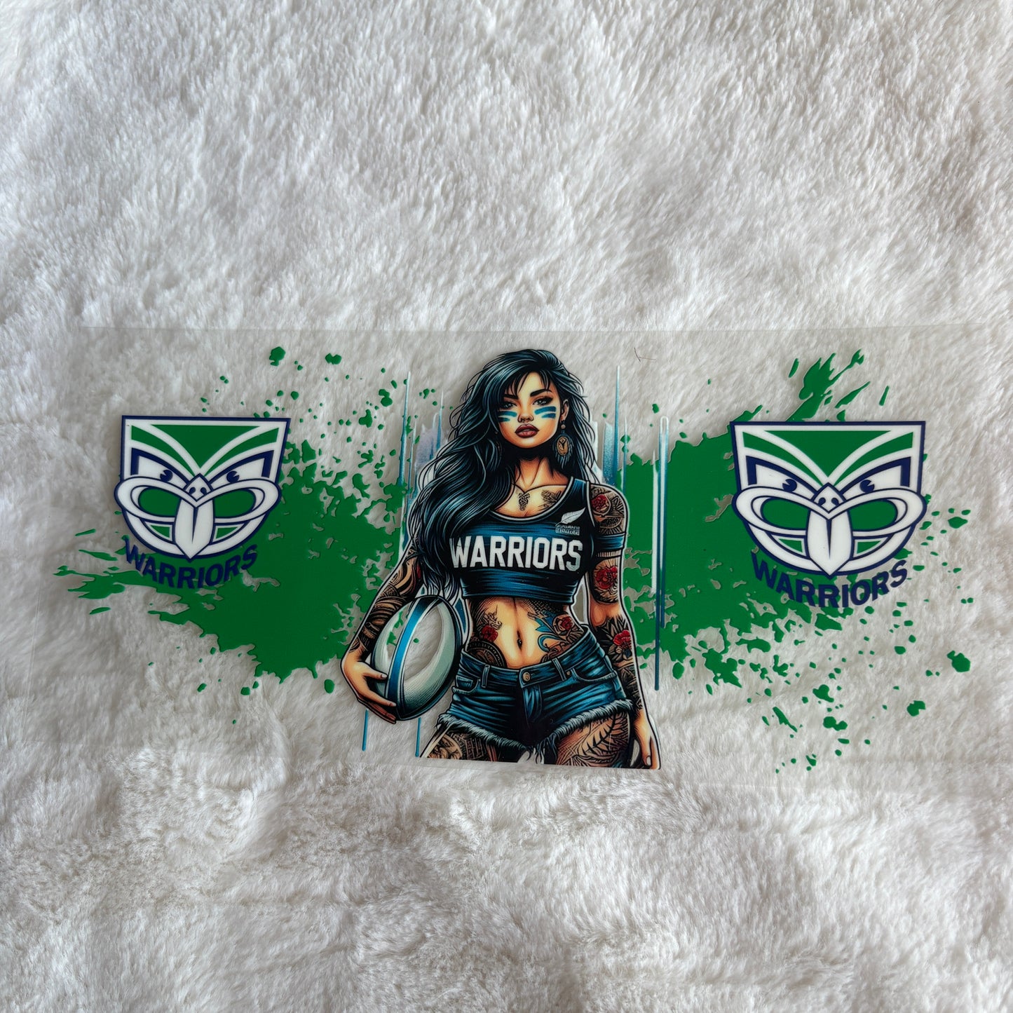 16oz UV DTF Wrap | Ready To Ship | Warriors Girl NRL