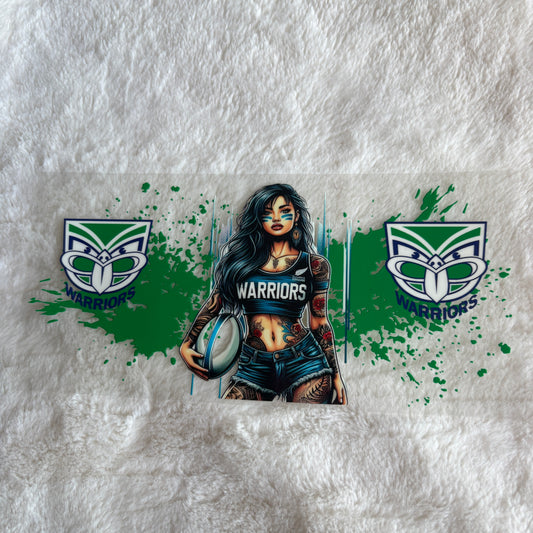 16oz UV DTF Wrap | Ready To Ship | Warriors Girl NRL
