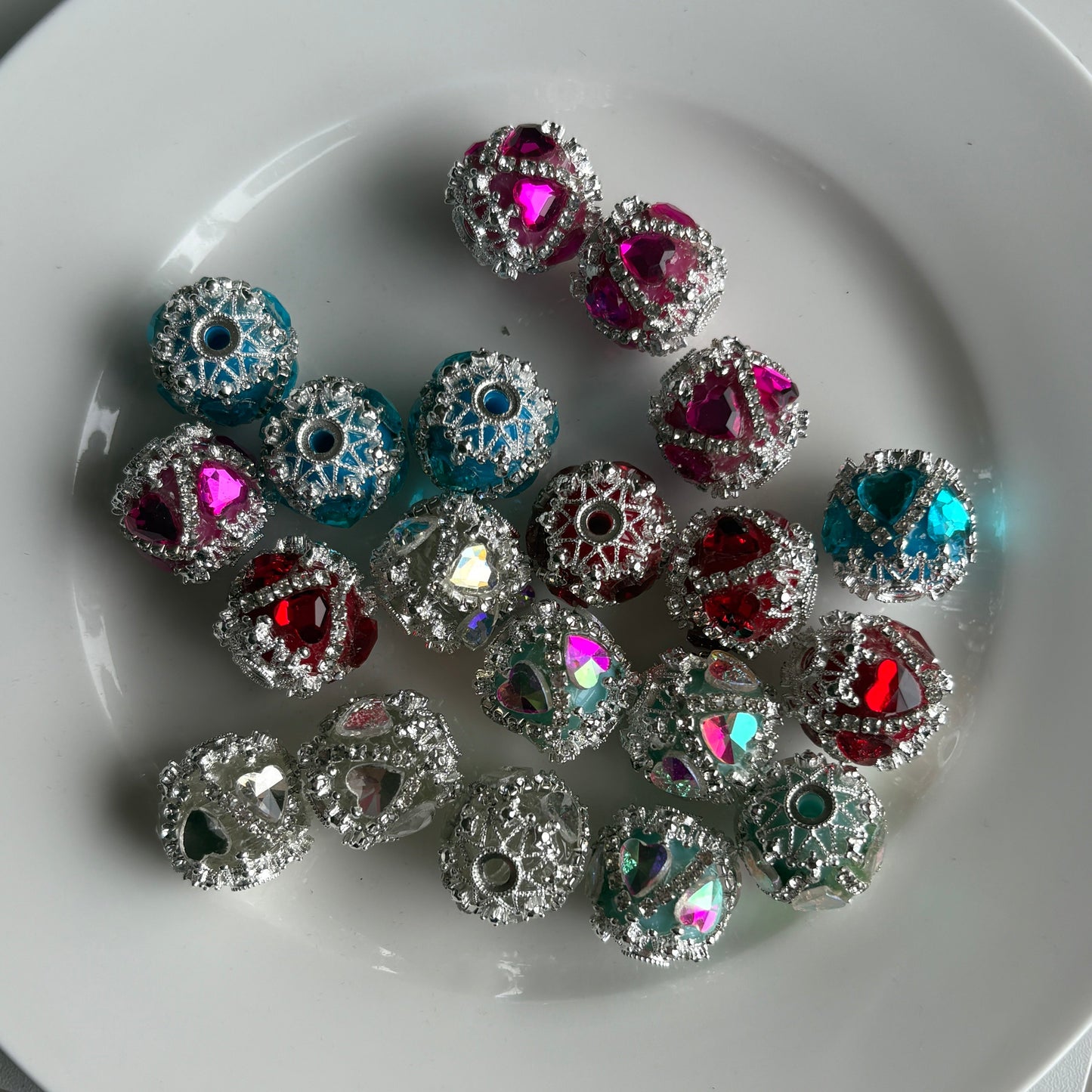 Fancy Heart Gem Rhinestone Bead