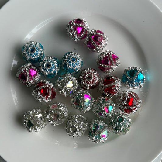 Fancy Heart Gem Rhinestone Bead