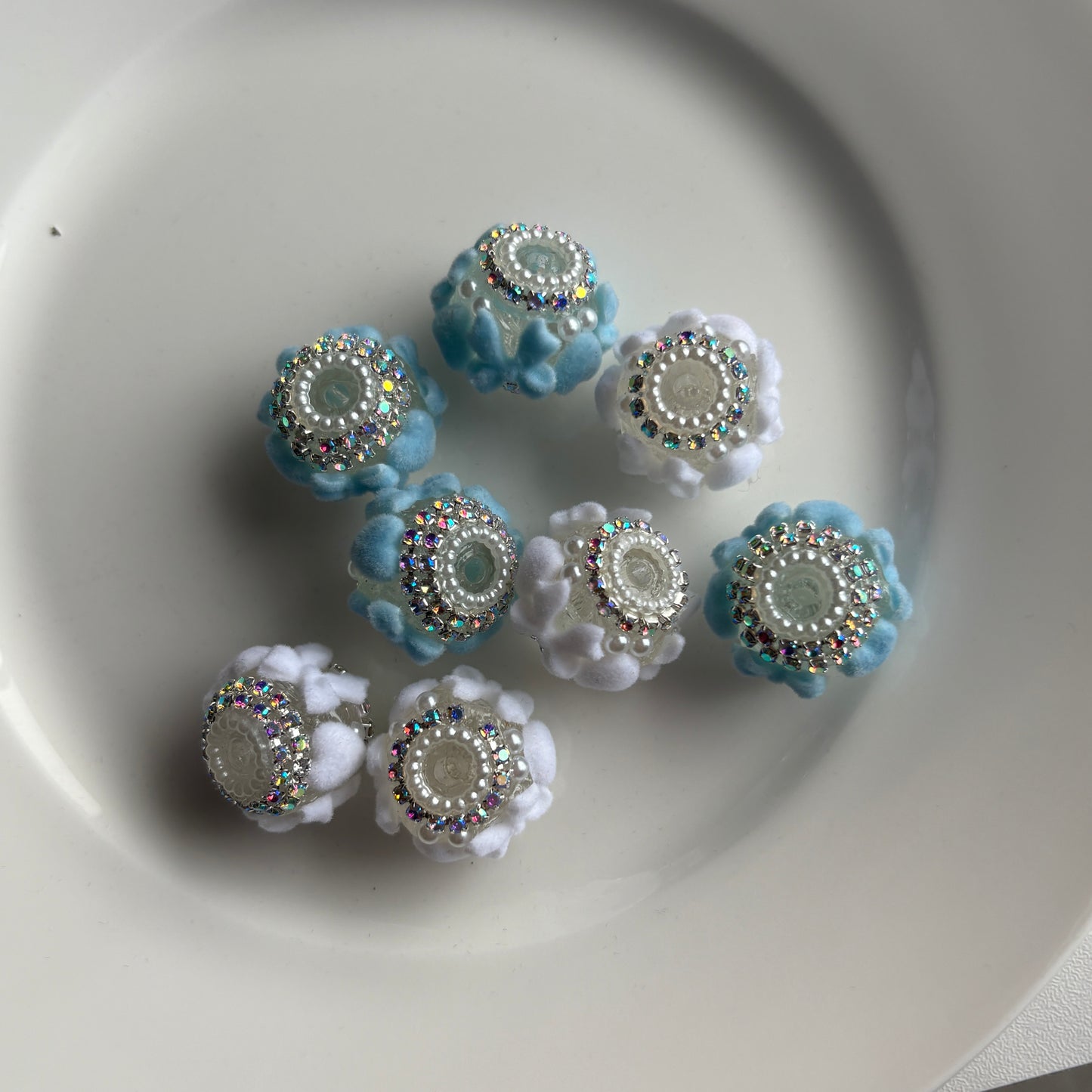 Fancy Bead Flocked Bows & Hearts (1pc)