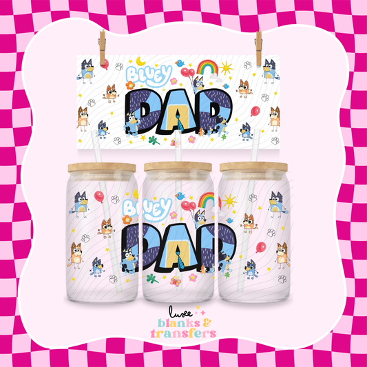 Blue Dog Dad UV DTF Wrap (#636)