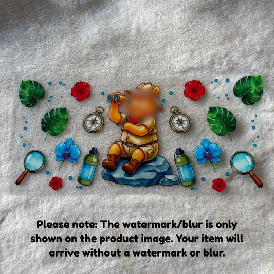 16oz UV DTF Wrap (Double Sided) | Ready To Ship | Safari Bear