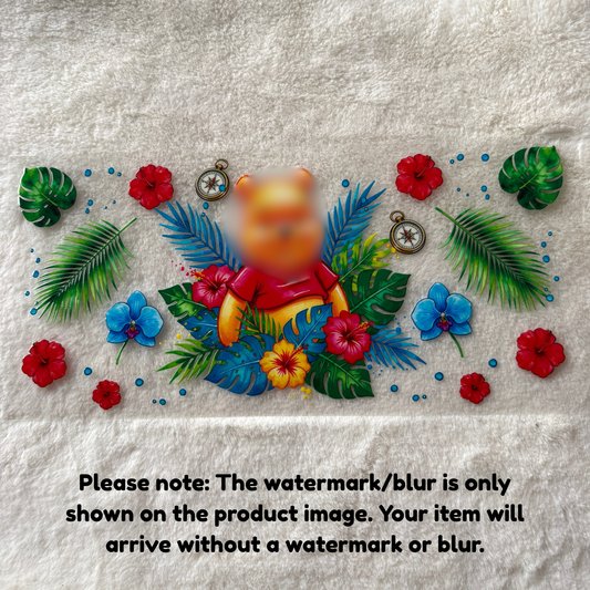 16oz UV DTF Wrap (Double Sided) | Ready To Ship | Tropical Bear