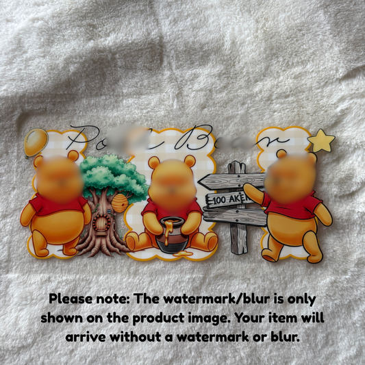 16oz UV DTF Wrap (Double Sided) | Ready To Ship | Bear Yellow Gingham