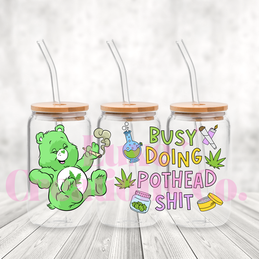 Smoking Swear Bear UV DTF Wrap (#269)