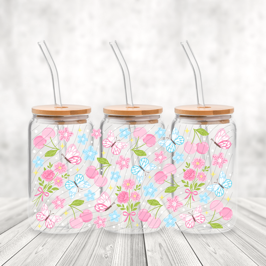 Cherry Butterflies UV DTF Wrap (#272)