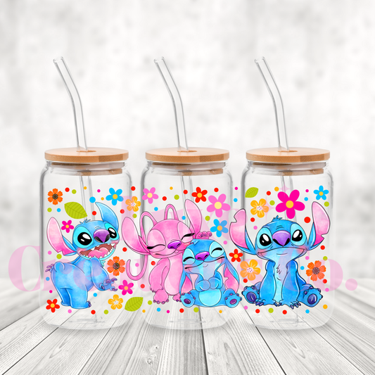 Blue & Pink Alien UV DTF Wrap (#587)