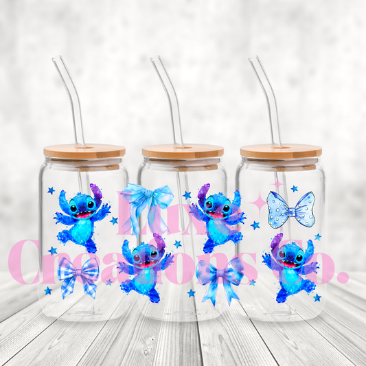 Blue Alien Bows UV DTF Wrap (#579)