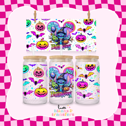Blue Alien Halloween`UV DTF Wrap (#666)