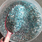 "Light Blue Mirror” Chunky Mix Glitter
